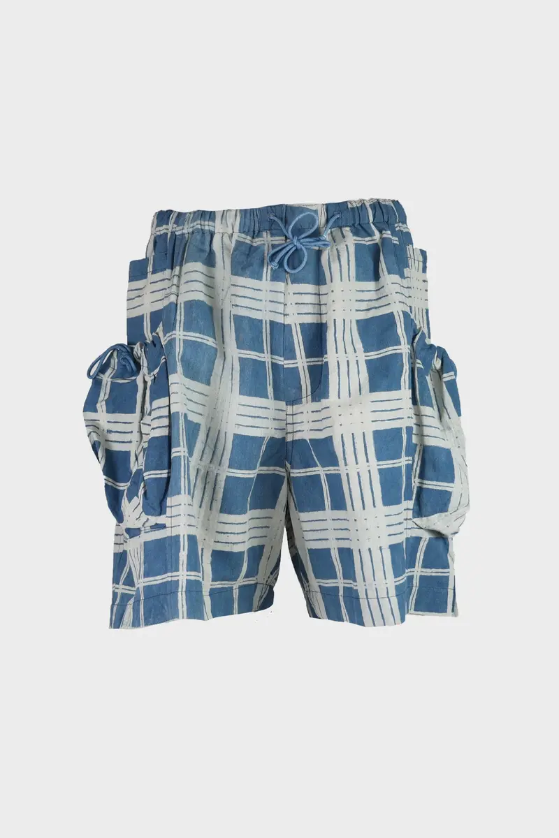 Salt Wash Shorts – Indigo Check Pattern 1