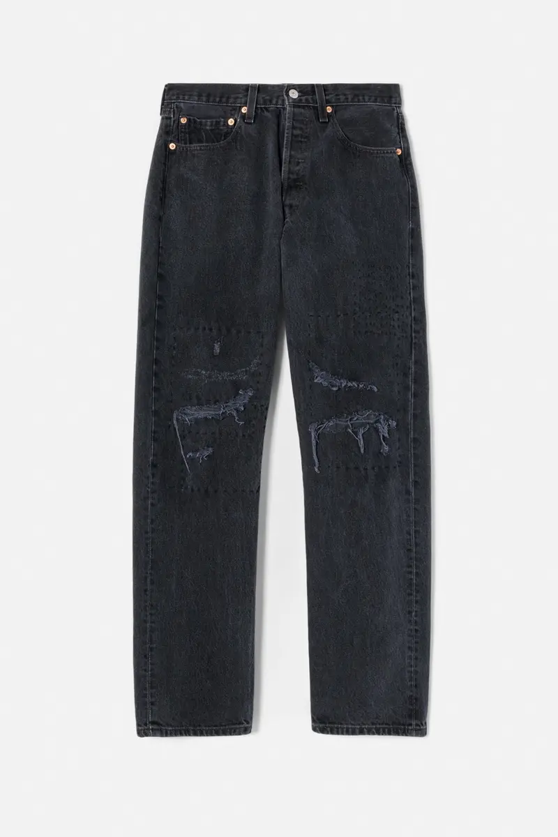 Sashiko-Reinforced 501 Jeans In Vintage Black 1