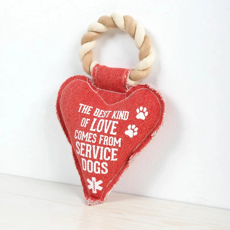 Service Dog Awareness Canvas Chew Toy On Rope 1