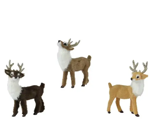 Set Of Ceramic Reindeer Figurines For Holiday Display 1