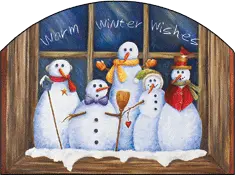 Sheltering Snowmen Cozy Winter Wishes Sign 1