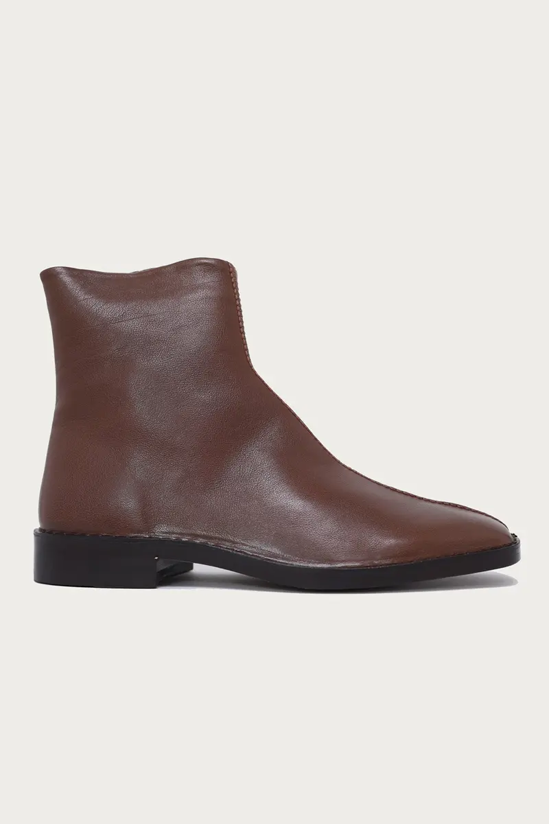 Shiitake Piped Zipped Boots 1