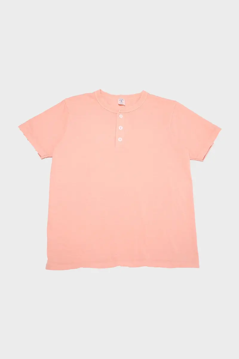 Short Sleeve Henley Shirt – Orange Pigment-Dyed Finish 1