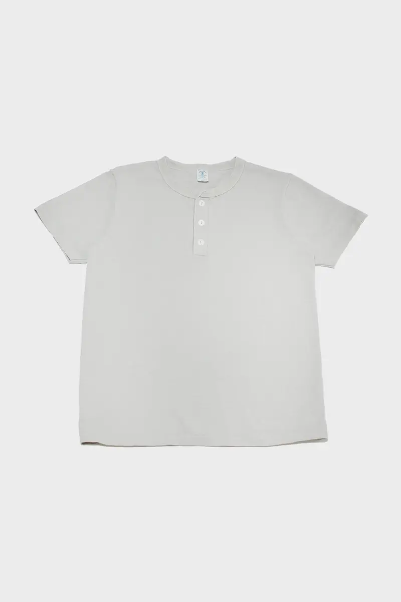 Short Sleeve Henley Top – Heather Grey Pigment-Dyed Style 1