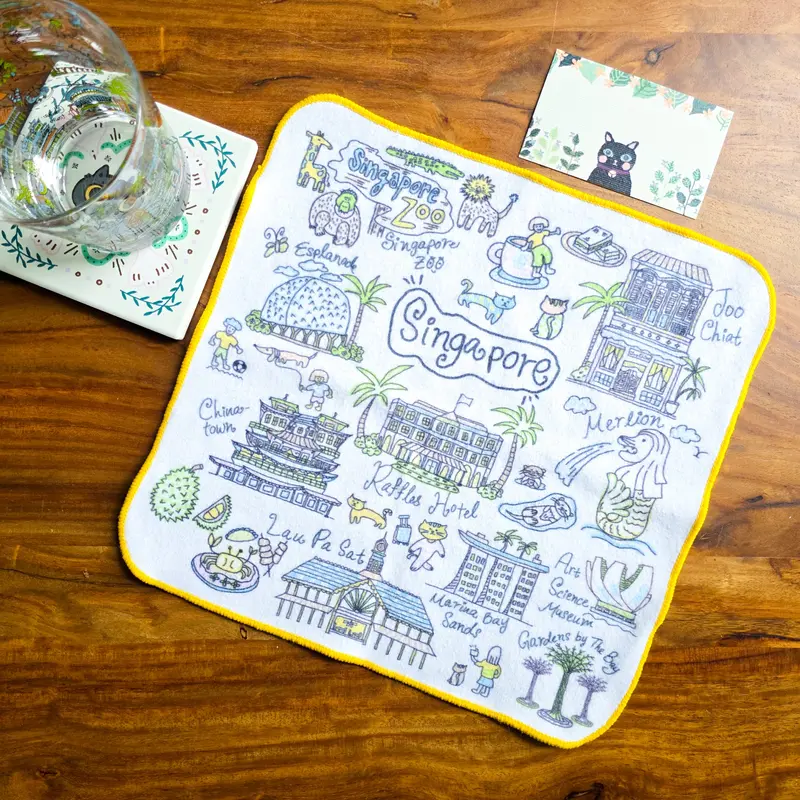 Singapore Exploration Towel Handkerchief 1