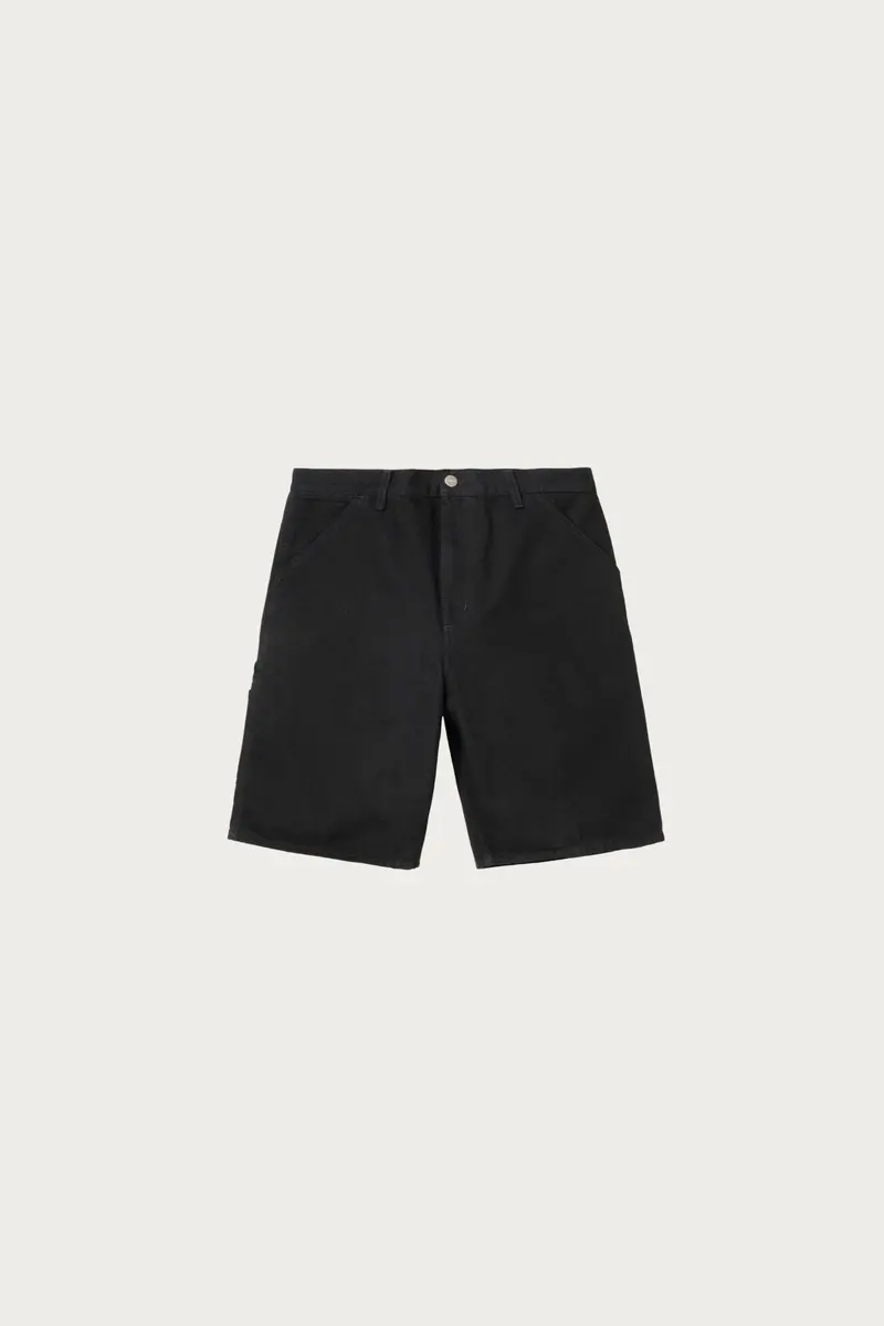 Single Knee Short In Black Rinsed Denim 1