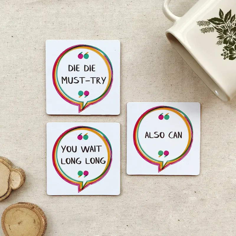 Singlish Phrase Coasters For Casual Entertaining 1