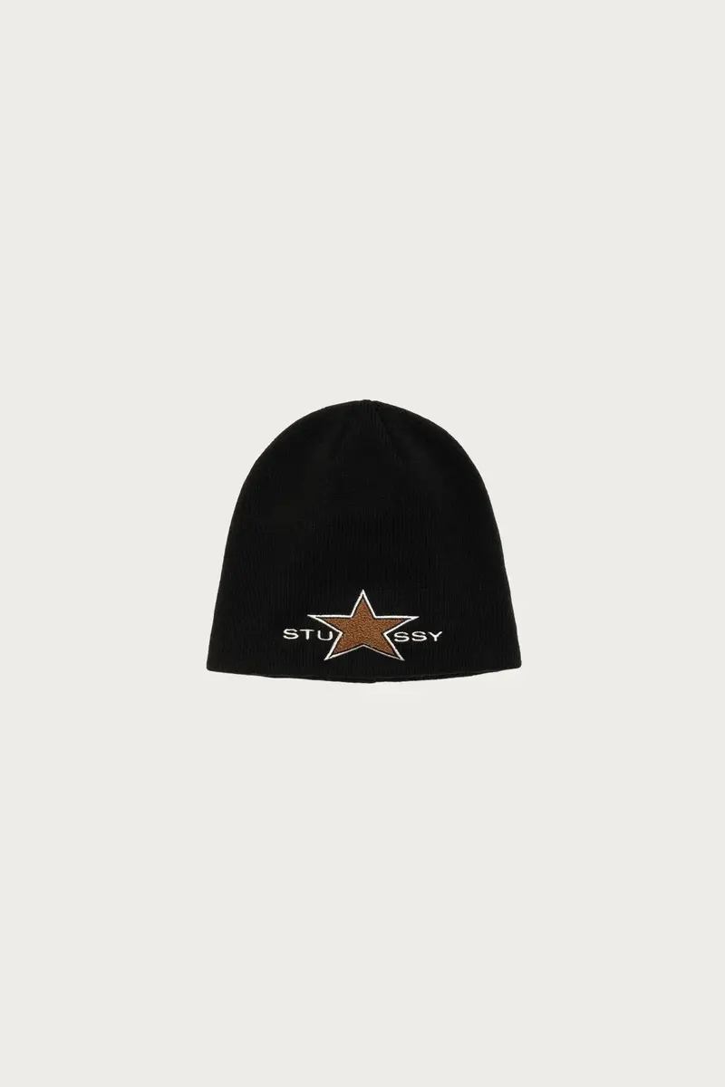 Skullcap Chenille Beanie – Jet Black 1