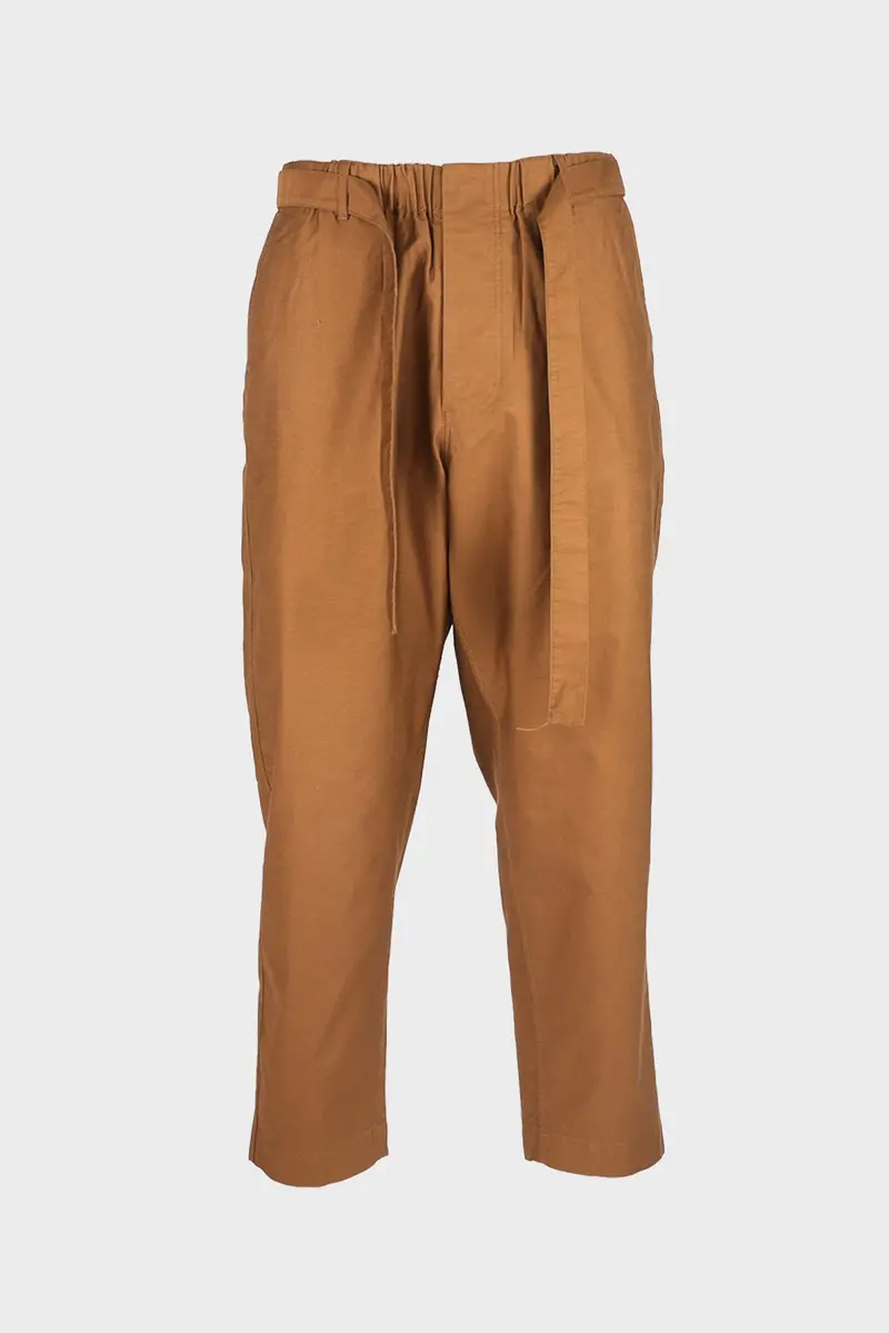Slab Moleskin Wide-Leg Trousers – Camel 1