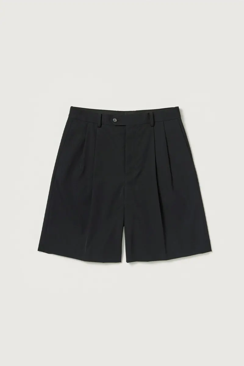 Slim-Fit Max Gabardine Wool Shorts – Matte Black (Legacy Style) 1