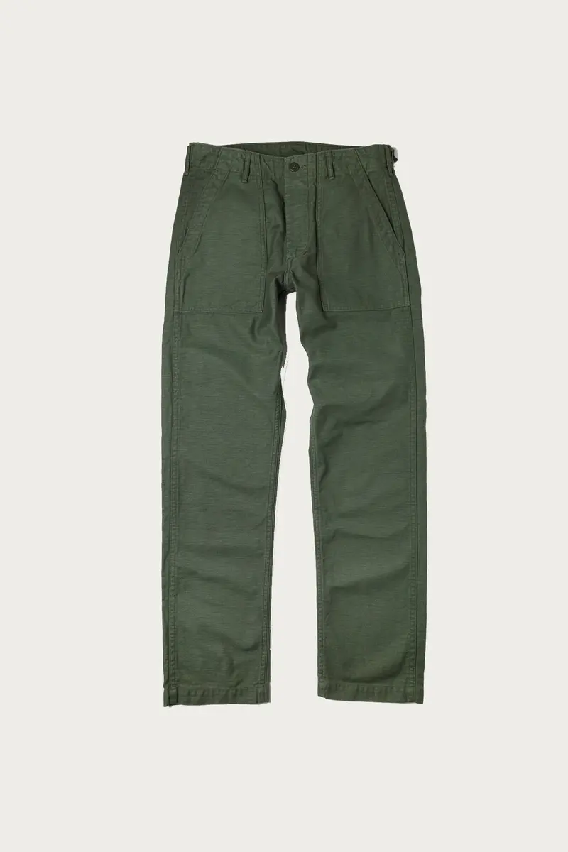 Slim-Fit Military-Inspired Fatigue Pants – Olive Green 1