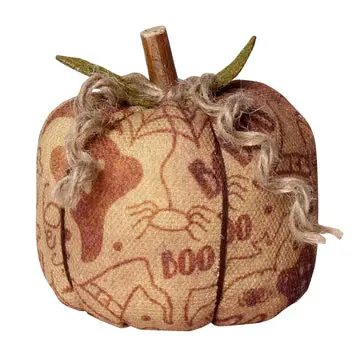 Small Halloween Fabric Pumpkin Ornament 1
