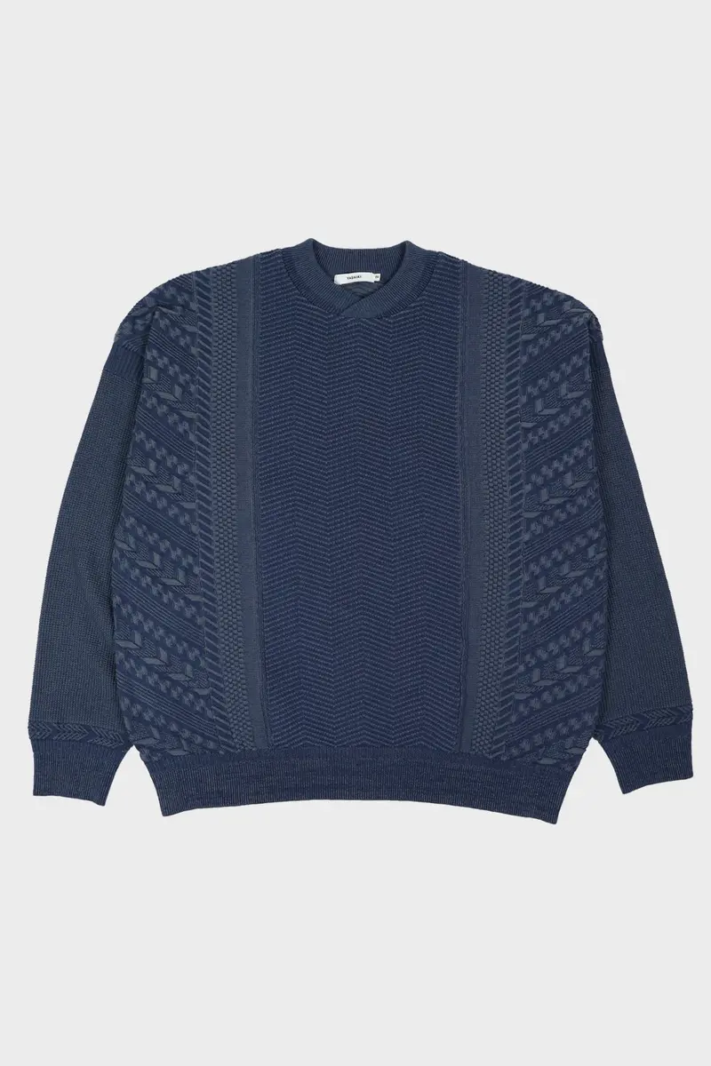 Smokey Blue Hanadoki Knit Pullover 1