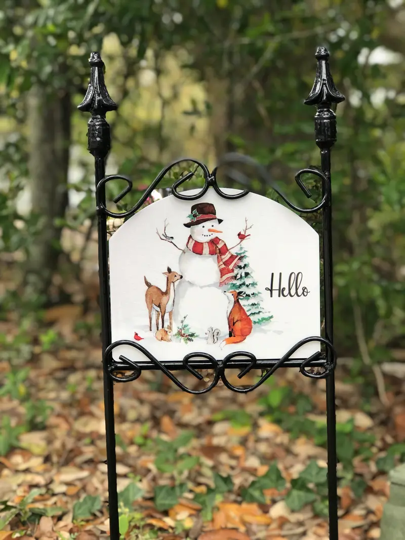 Snow Friends Winter Garden Sign – Cheerful Cold-Weather Decor 1