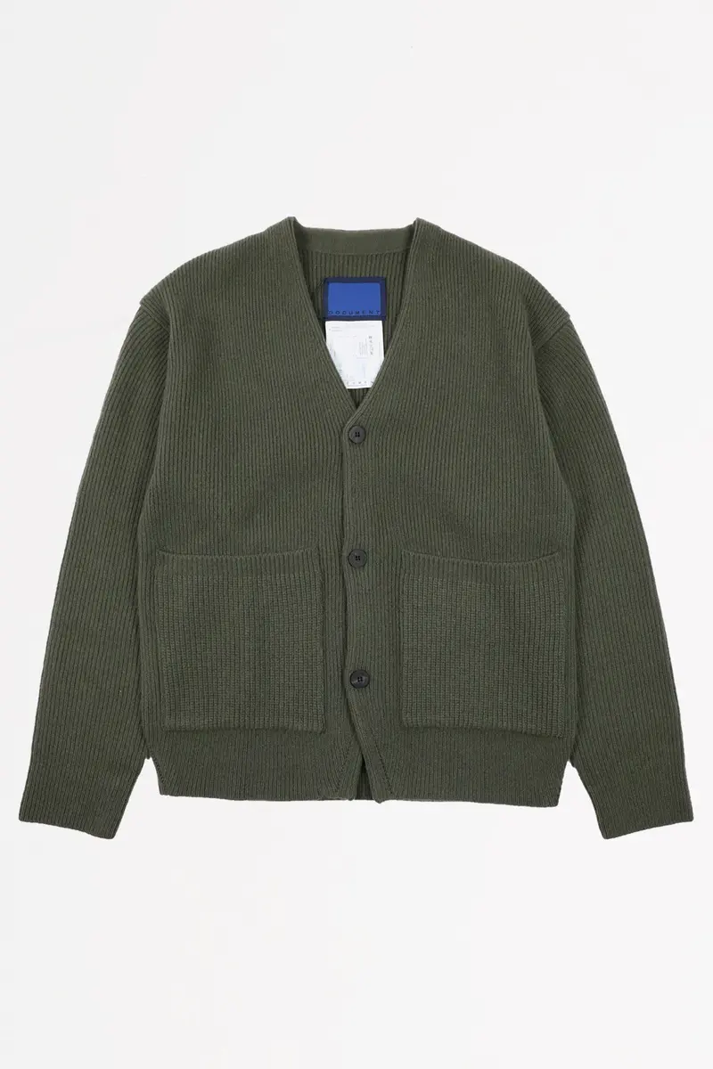 Soldier-Colored Cashmere-Blend V-Cardigan 1