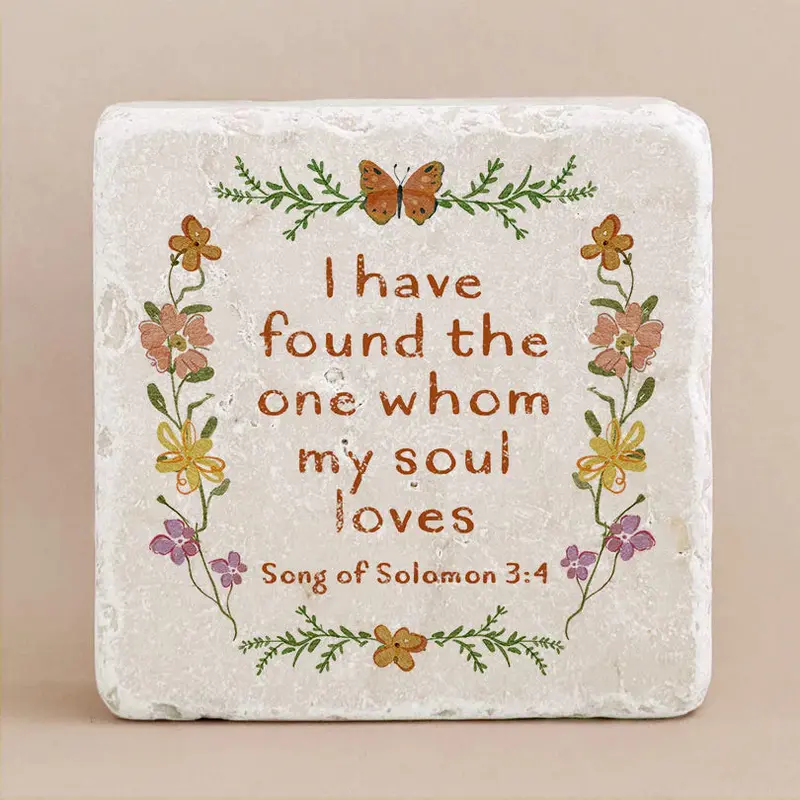 Song Of Solomon 3:4 Floral Scripture Stone – Love, Longing, And Botanical Beauty 1