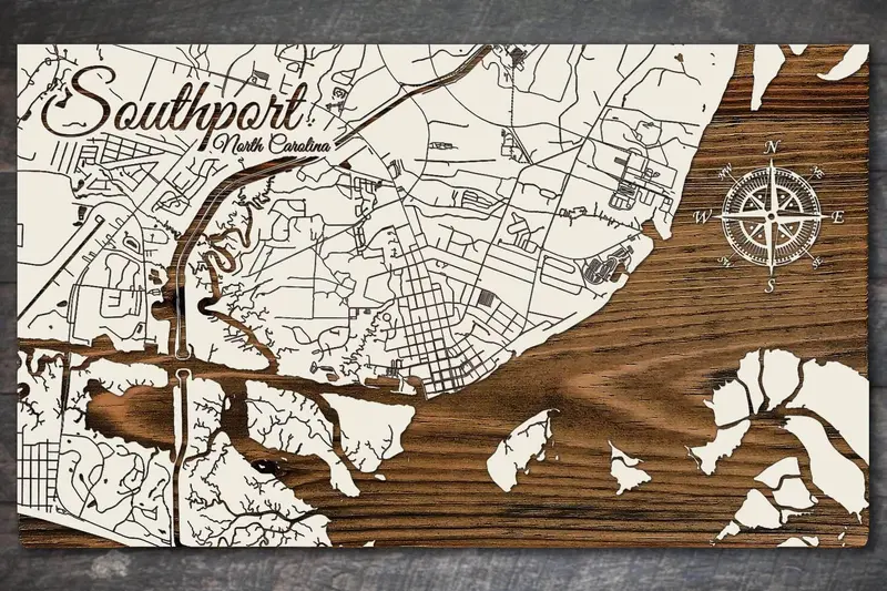 Southport Coastal Map – Papier Blanc Edition 1