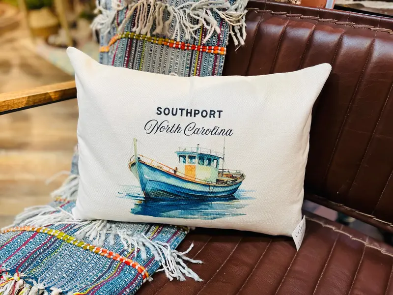 Southport Fishing Boat Lumbar Pillow 1