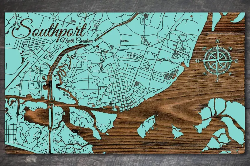 Southport Map Art – Island Oasis Color Scheme 1