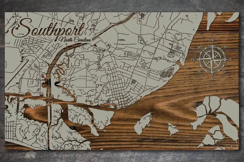 Southport Map Art – Sandstorm Colorway 1