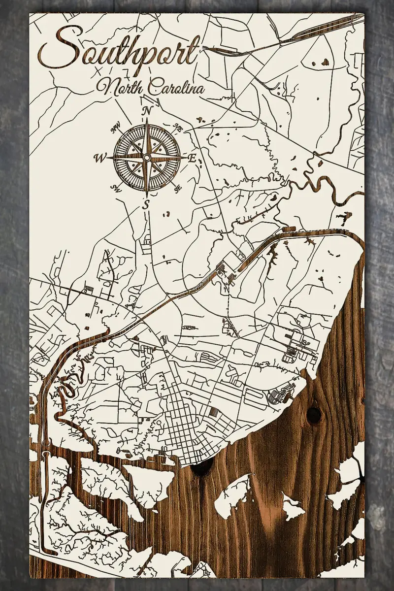 Southport Vertical Map Wall Art – Papier Blanc Finish 1