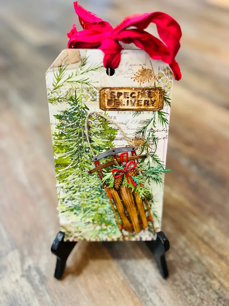 Special Delivery Sled-Themed Ornament Or Gift Tag 1