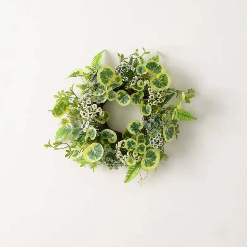 Spring Grass & Bloom Candle Ring – 4.5-Inch Fresh Garden Accent 1