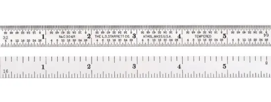 Starrett 6" Flexible Steel Rule – 4R Graduated, Metric/Imperial Readings (C304R-6) 1