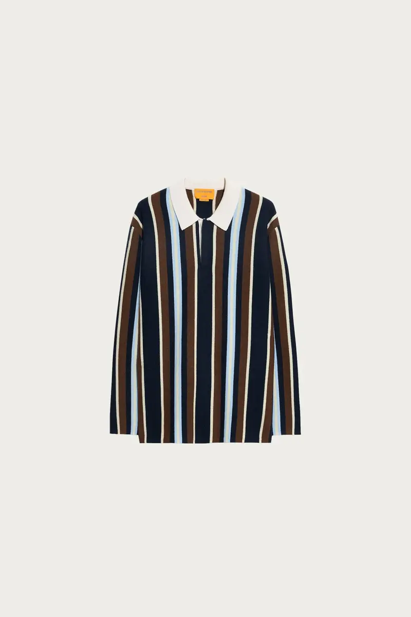 Striped Rugby Shirt – Midnight Navy And Charcoal Combo 1