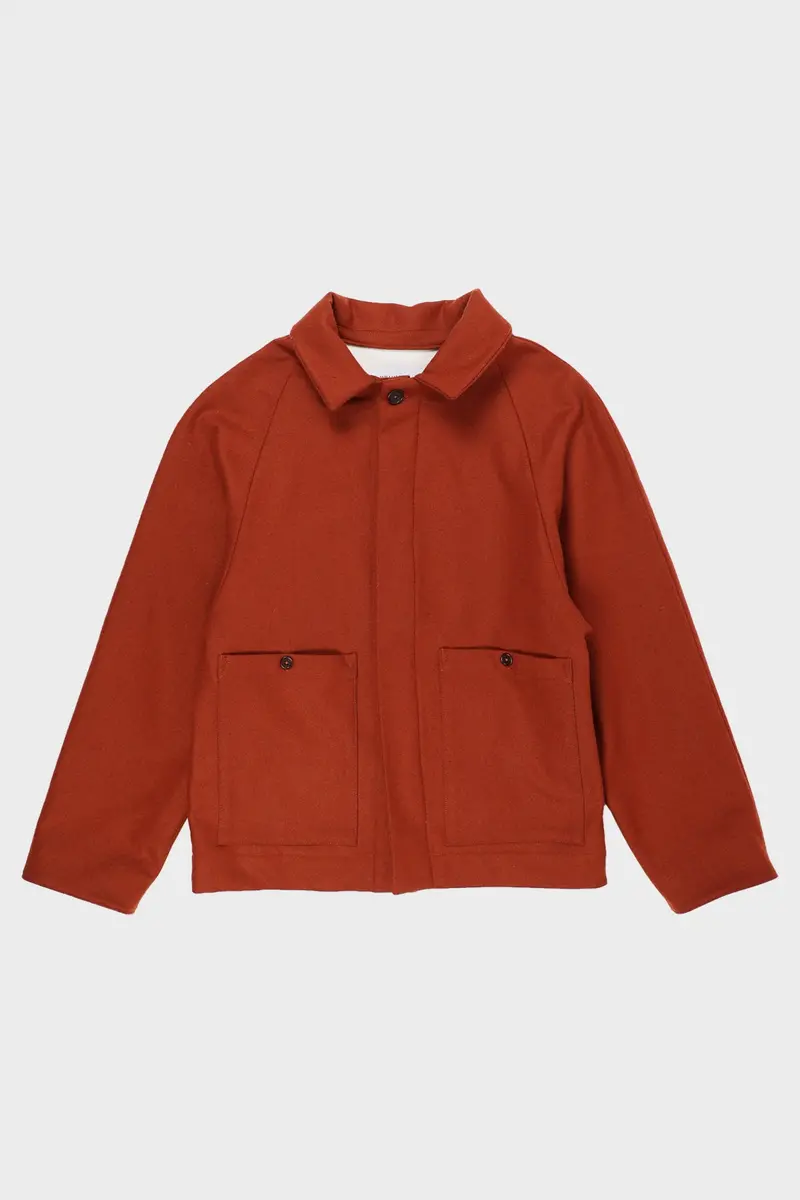 Studio Jacket In Rust-Colored Melton Wool 1