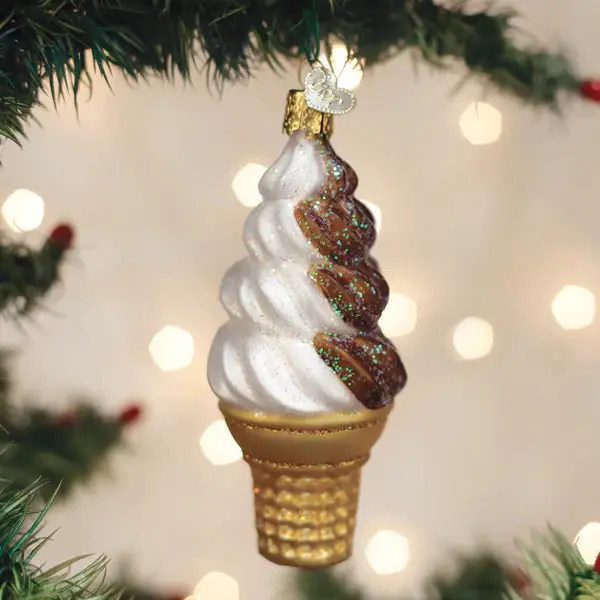 Swirled Soft Serve Ice Cream Ornament 1