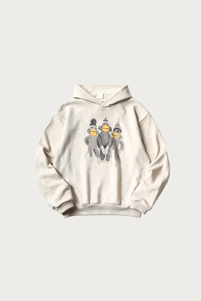 Swt Monkey Amigos Natural Knit Hoodie 1