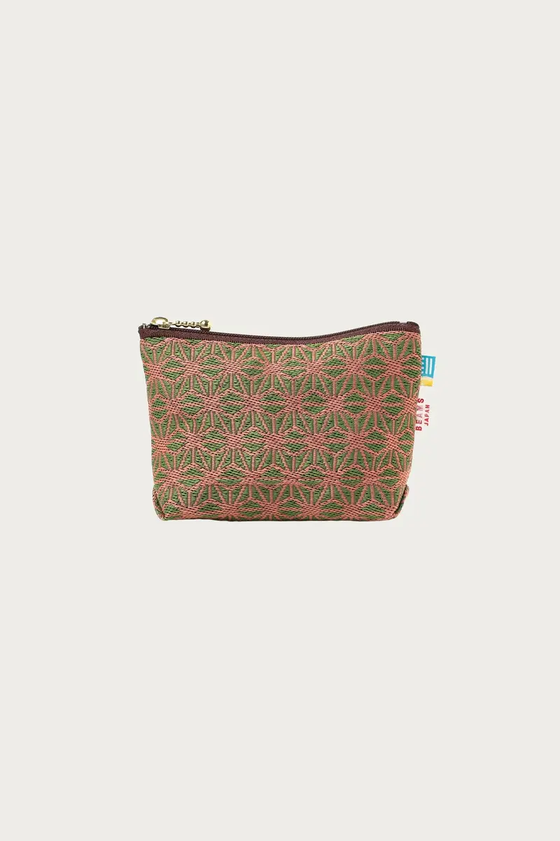 Takata & Beams Japan Tatami-Style Flat Pouch – Pink And Green 1