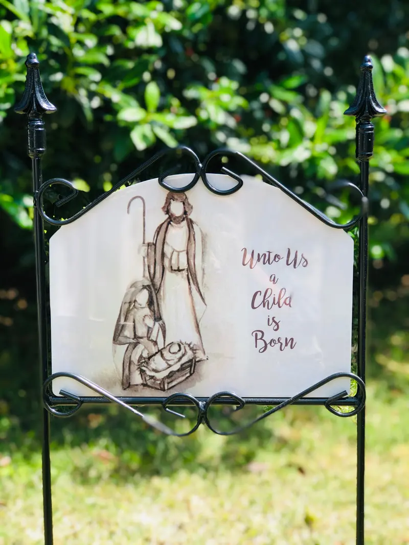 Tan-Colored Nativity Scene Garden Decor 1