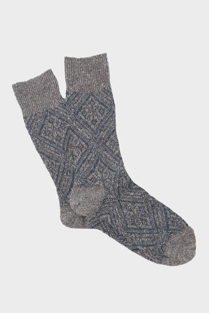 Textured Knit Mittens – Medium Grey Snow Crew 1