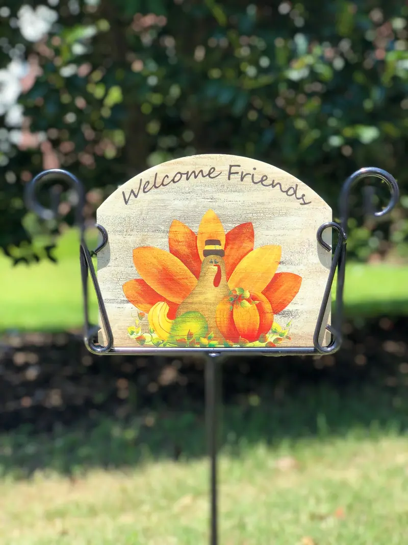 Thanksgiving Turkey Welcome Garden Sign 1