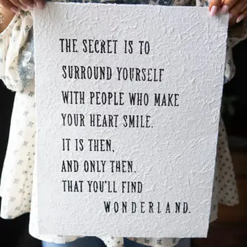 'The Secret Is' Alice In Wonderland Inspired Handmade Paper Art Print 1