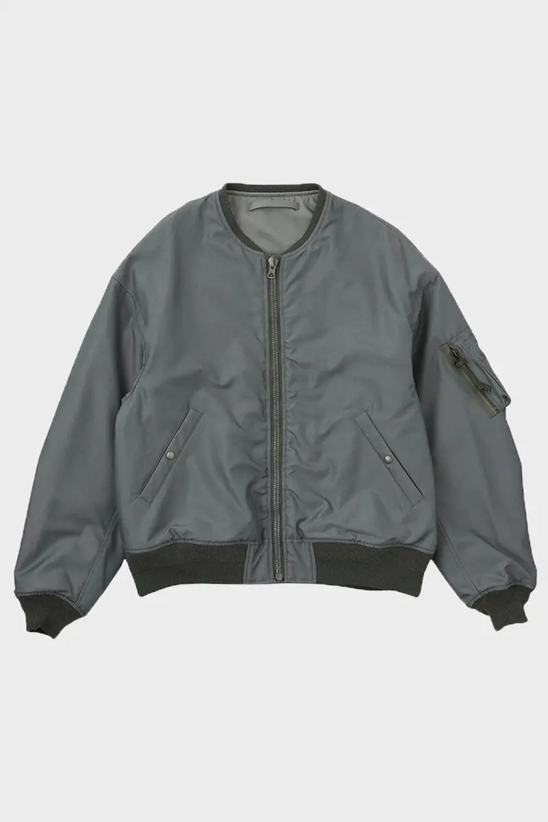 Thorson Jacket In Mawata Silk-Cotton Blend – Soft Grey 1