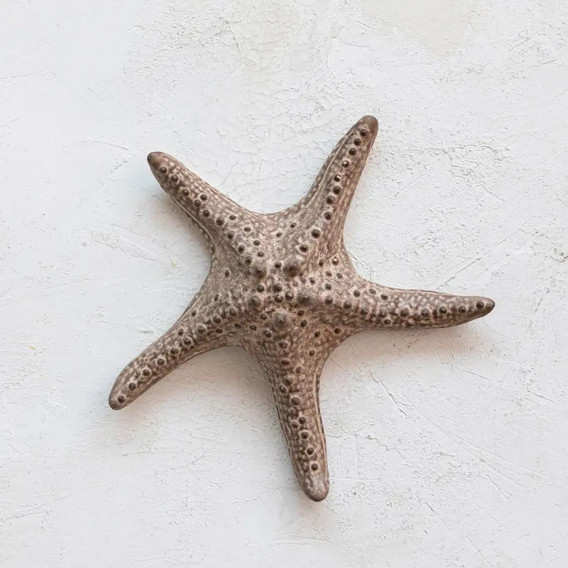 Three-Dimensional Stoneware Starfish Ornament For Coastal Styling 1
