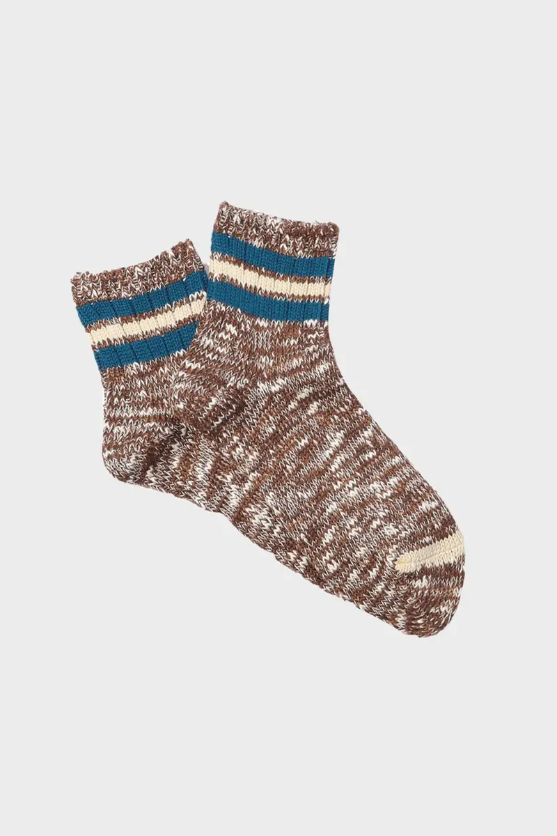 Three-Stripe Slub-Knit Quarter-Zip Sweater – Brown 1