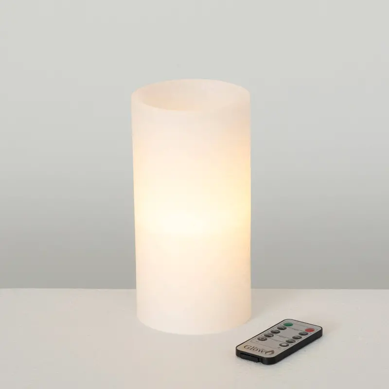 Timber Led Glow Candle – 3" X 9", Melon White 1