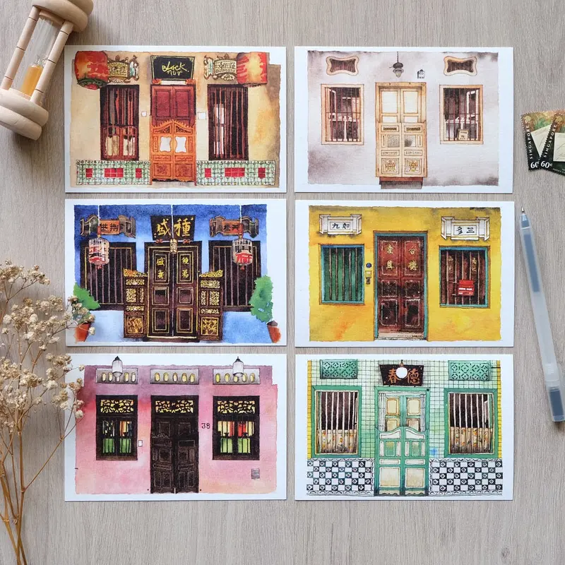 Tiong Bahru Shophouse Doorway Postcard Collection 1