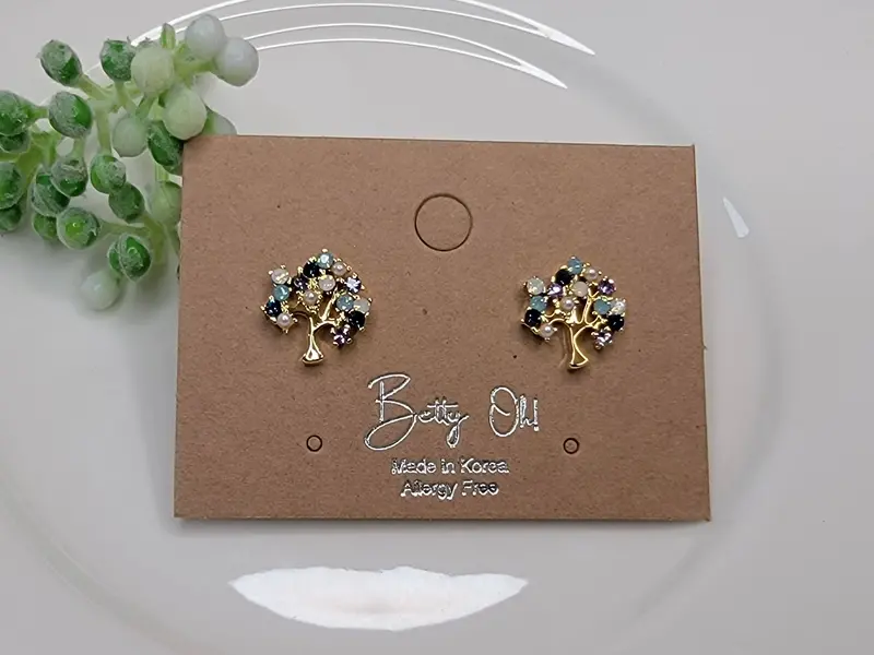 Tree Silhouette Stud Earrings – Organic Nature Motif 1