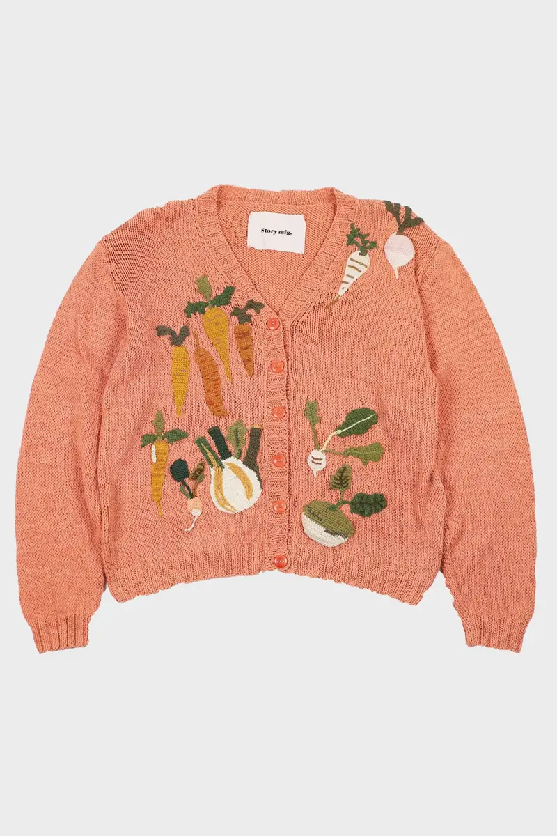 Twinsun Cardigan – Soft Pink With 'Rooting For You' Embroidery 1