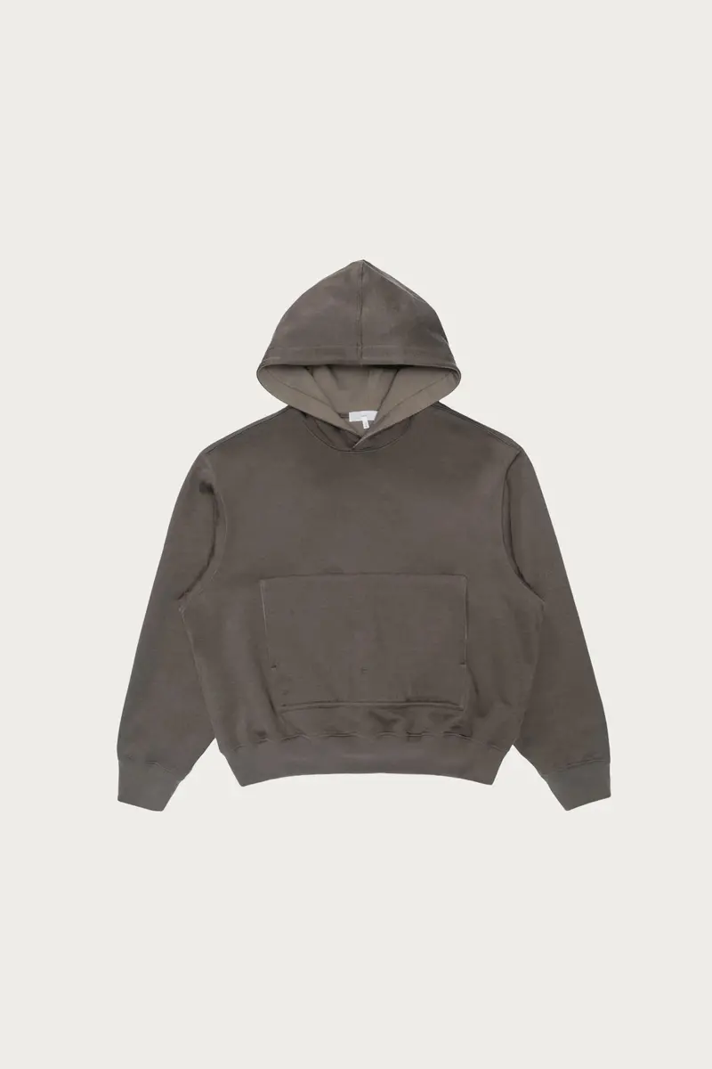 Two-Ply Cr Hoodie In Grey-Olive 1