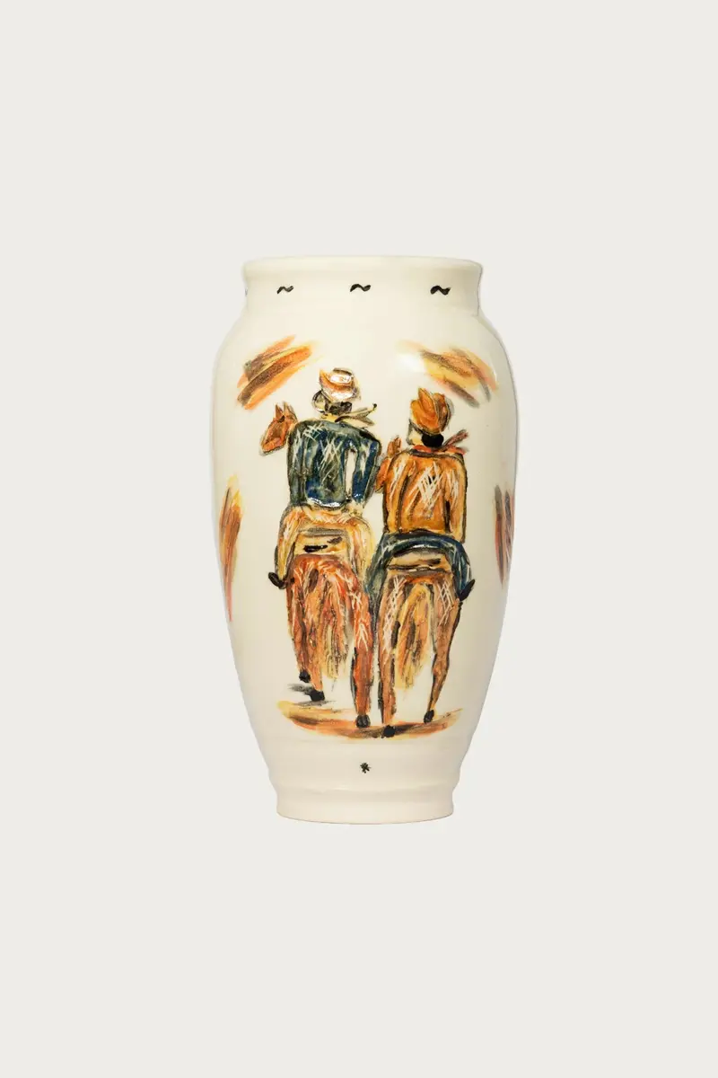 Two Riders Ceramic Vase 1