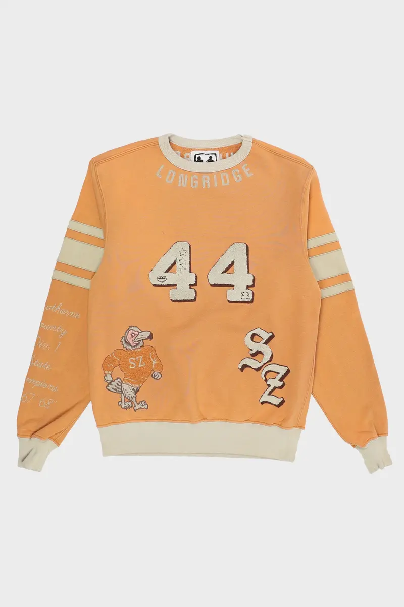 Varsity Crewneck Sweatshirt – Vintage Orange Wool-Cotton 1