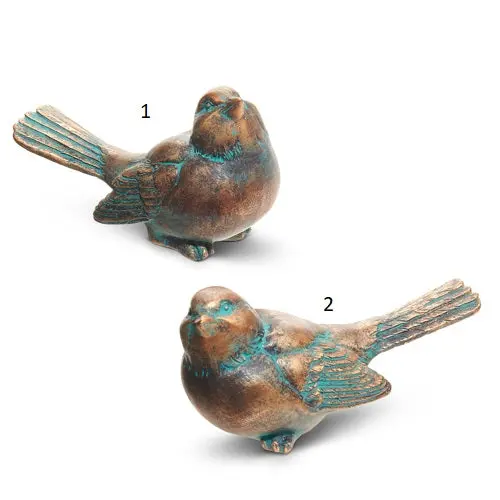 Verdigris-Finished Miniature Bird Sculpture (4 Inches) 1