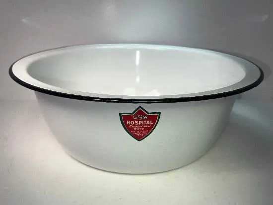 Vintage 1960S Gsw Canada Hospital Enamel Wash Basin – 15" Diameter, New Old Stock 1