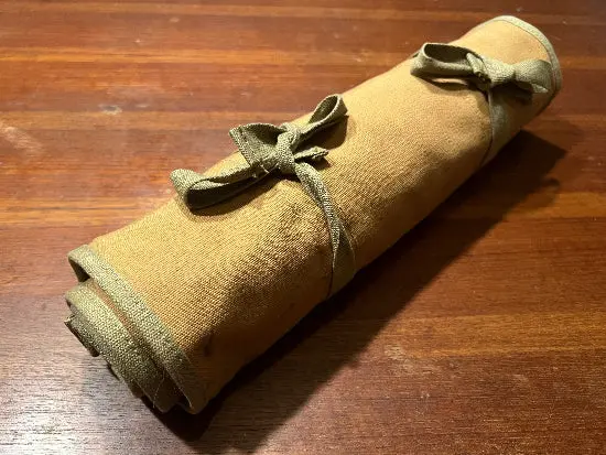 Vintage Canadian Military Tool Roll – Heavy-Duty Canvas & Leather, 1950S Noss 1